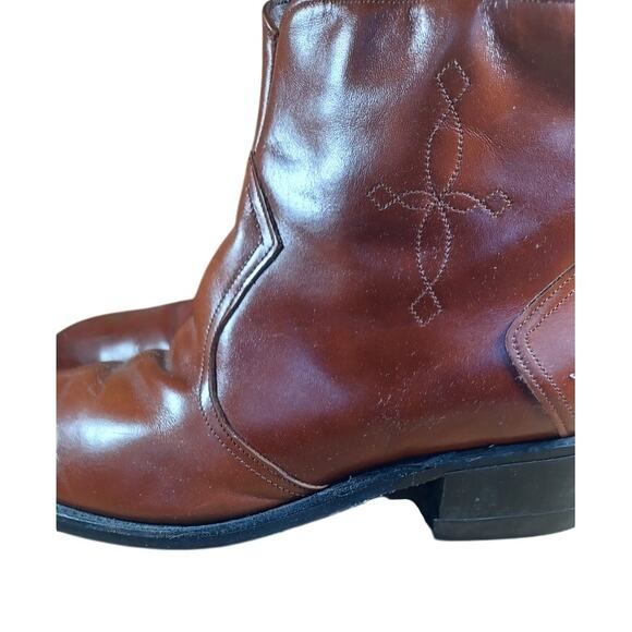 Vintage Hy-Test Tufgum Side-Zip Western Ankle Boots Brown Leather Men’s 10 XE - Picture 2 of 11